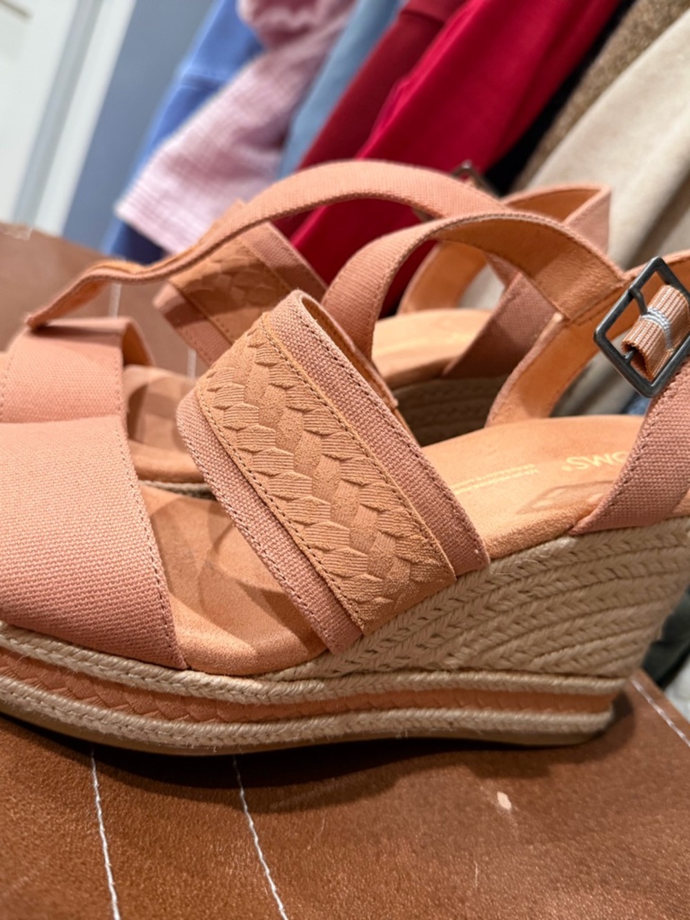 TOMS Women's Blush Braided Strap Espadrille Wedges - Picture 5 of 7